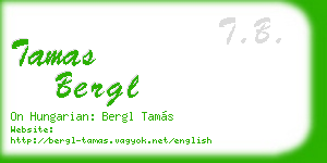 tamas bergl business card